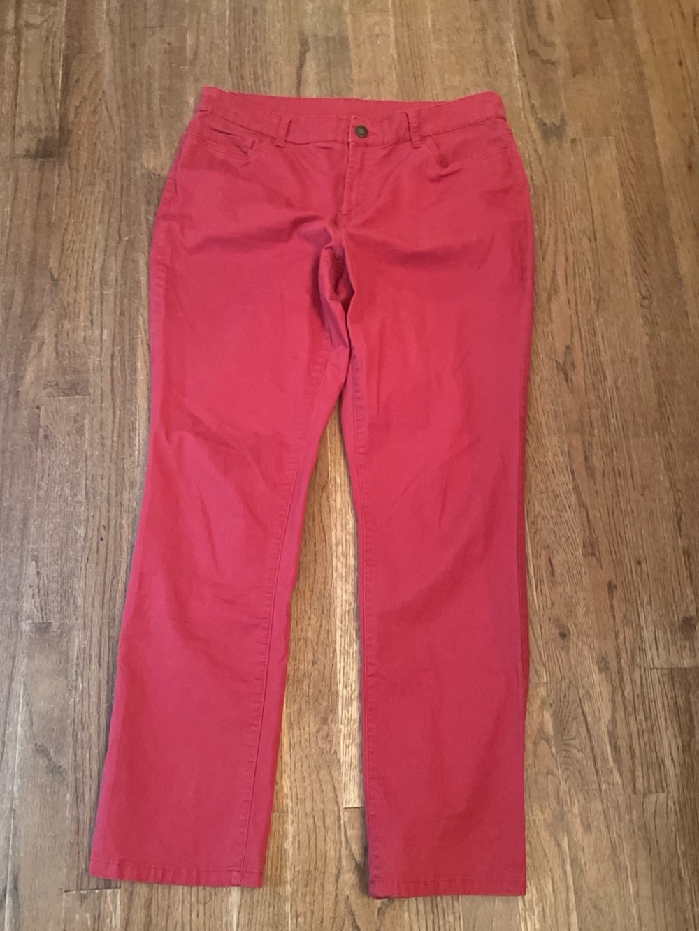 New Directions Red Straight-Leg Pants size 12